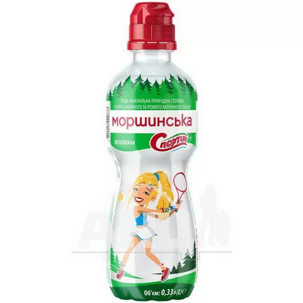 %Вода минеральная природная столовая Моршинская негазированная спорт 0,33 л