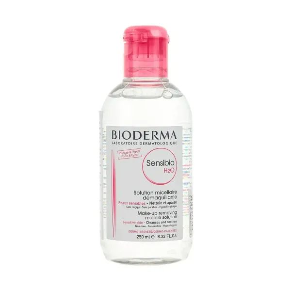 %Міцелярний лосьйон Bioderma Sensibio H2O для чутливої шкіри обличчя та контуру очей 250 мл