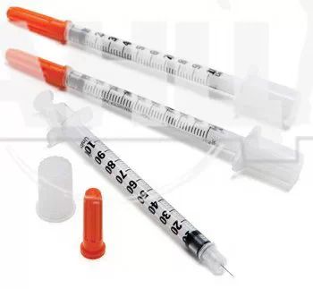 %Шприц инъекционный инсулиновый BD Micro-fine plus 0,5 мл U-100 с иглой 30G (0,3 мм х 8 мм) №1