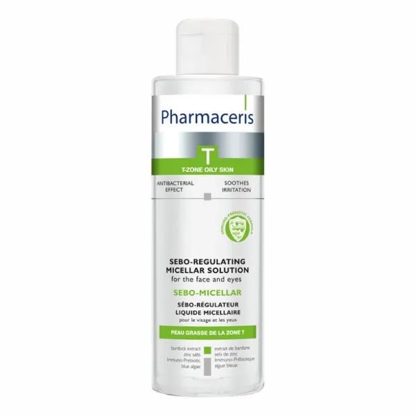 %Мицеллярная жидкость для очищения лица и глаз Pharmaceris T Sebo-Micellar 200 мл