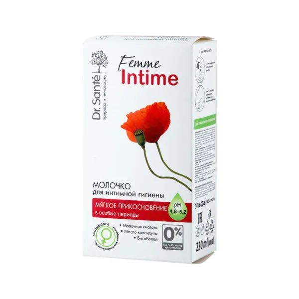%Молочко для інтимної гігієни М'який дотик Dr.Sante Femme Intime 230 мл