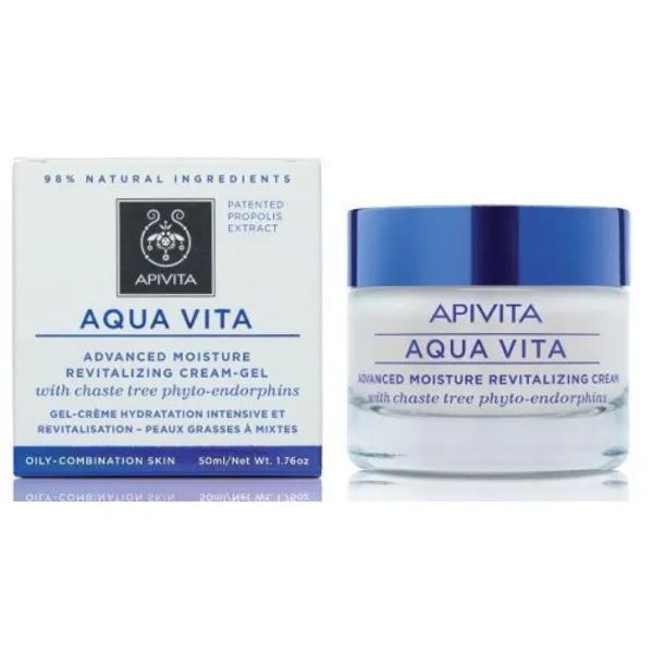 %Крем Apivita Aqua Vita (Апівіта Аква Віта) 24 години зволоження для нормальної/сухої шкіри з авраамовим деревом і медом 50 мл