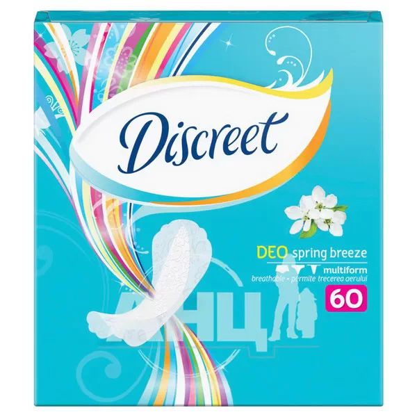 %Прокладки гигиенические ежедневные Discreet deo spring breeze multiform №60