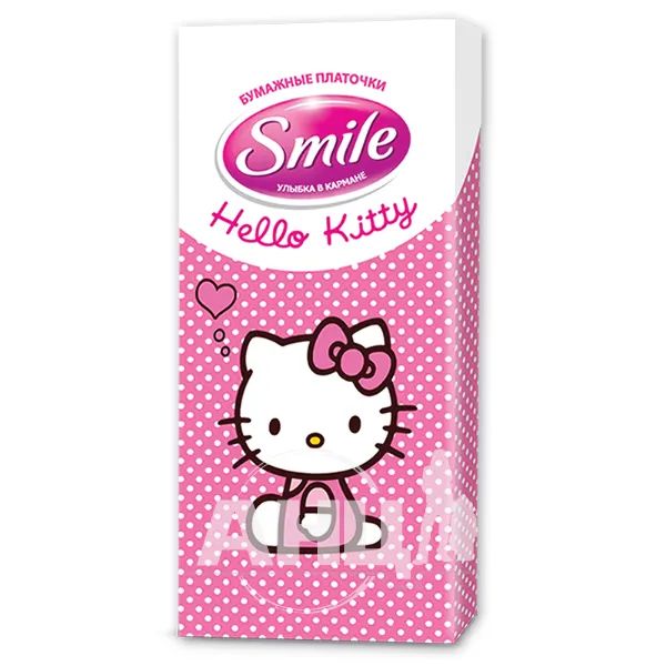 %Платки носовые детские Smile Hello Kitty ароматизированные №10