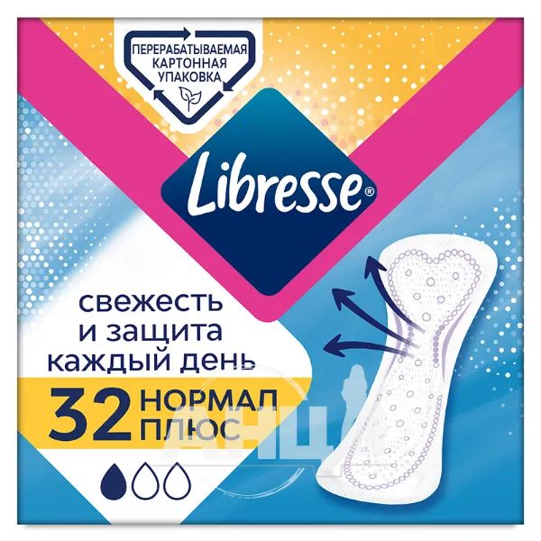 %Прокладки щоденні Libresse Dailyfresh Normal Plus №32