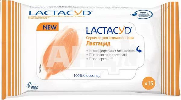 %Серветки для інтимної гігієни Lactacyd №15