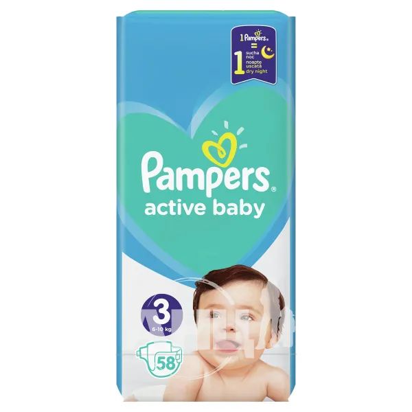 %Підгузки дитячі Pampers Active Baby-Dry Midi 3 №58