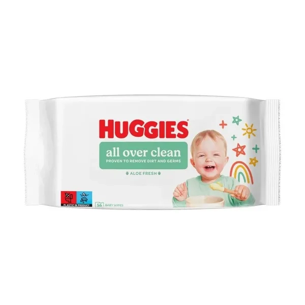 %Вологі серветки дитячі Huggies All over clean №56
