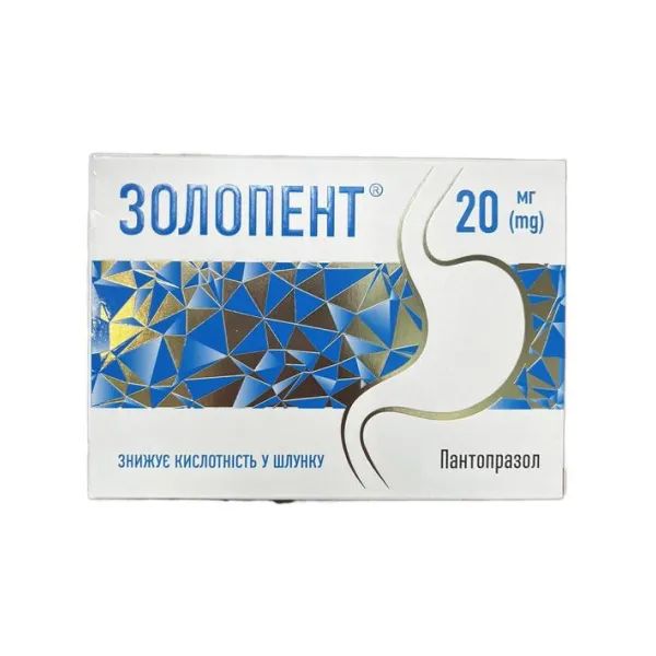 %Золопент таблетки покрытые оболочкой кишечно-растворимой 20 мг блистер №14