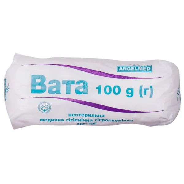 %Вата медична гігроскопічна нестерильна тип ролик 100 г