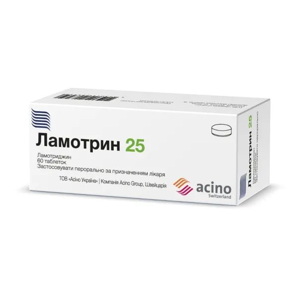 %Ламотрин 25 таблетки 25 мг блістер №60
