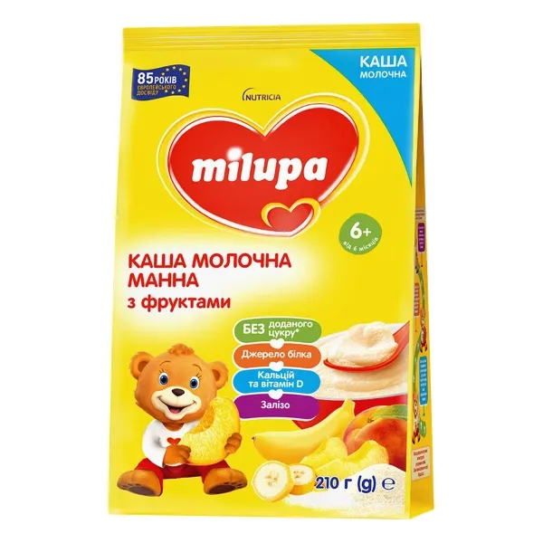 %Каша молочная сухая Milupa манная для детей от 6 месяцев 210 г