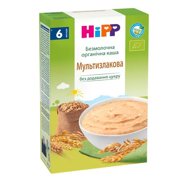 Каша безмолочная органическая мультизлаковая с 6 месяцев Hipp 200 г