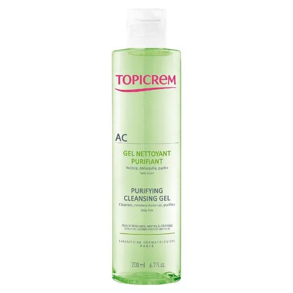 %Очисний себорегулювальний гель для обличчя Topicrem AC Purifying Cleansing Gel 200 мл
