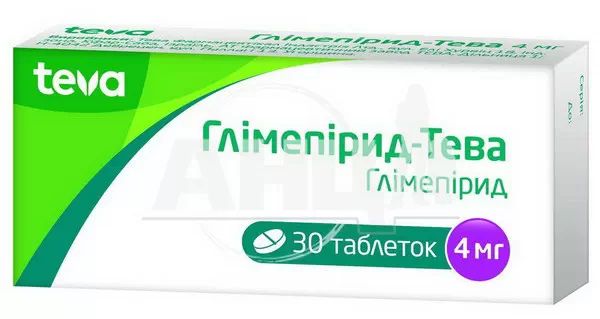 %Глімепірид-Тева таблетки 4 мг блістер №30