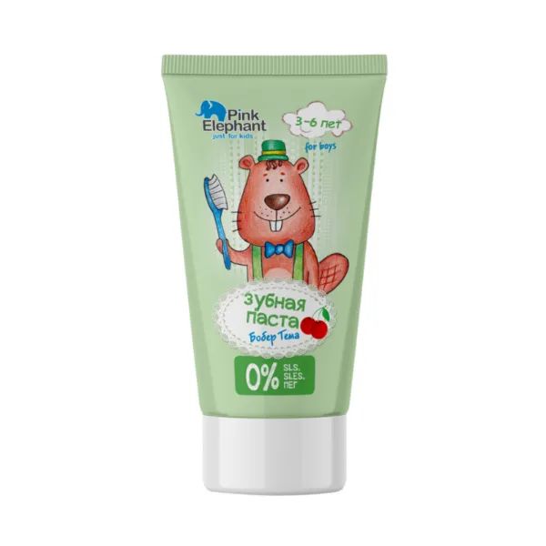 %Зубна паста детяча Pink Elephant Бобер 50 мл