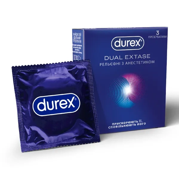 %Презервативи Ddurex dual extase №3