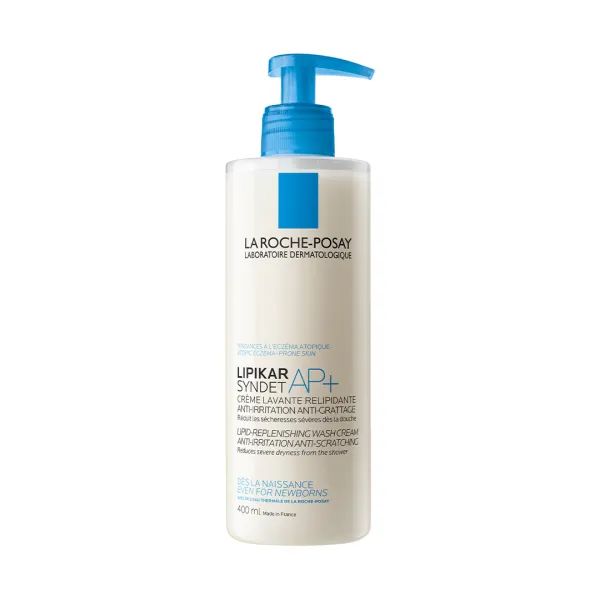 %Очищающий крем-гель La Roche Posay Липикар Синдет AП+ для очень сухой, склонной к атопии коже лица и тела младенцев, детей и взрослых 400мл