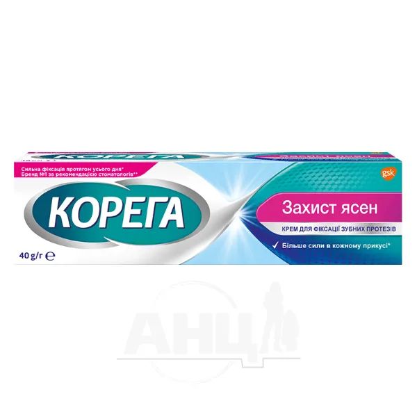 %Крем для фиксации зубных протезов Корега защита десен 40 мл