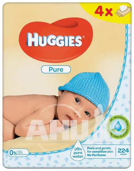 %Влажные салфетки Huggies pure №224
