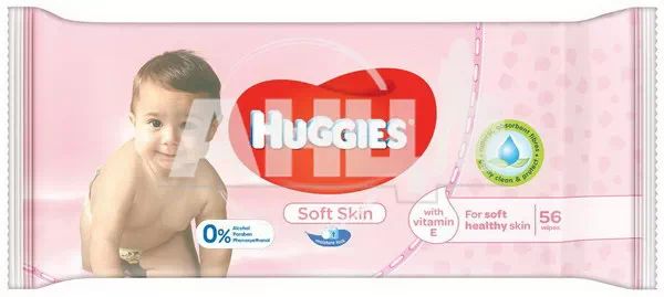 %Вологі серветки Huggies soft skin №56