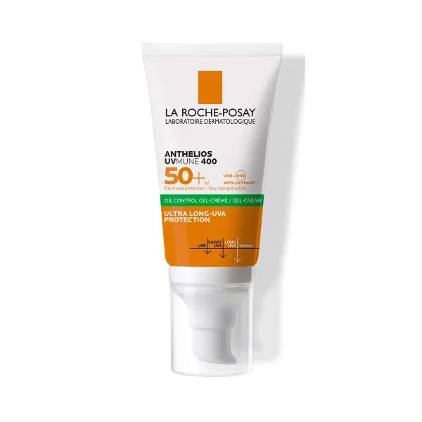 Сонцезахисний гель-крем La Roche-Posay Антеліос UVA 400 Oil Control SPF 50+ з матуючим ефектом для жирної чутливої шкіри обличчя 50 мл