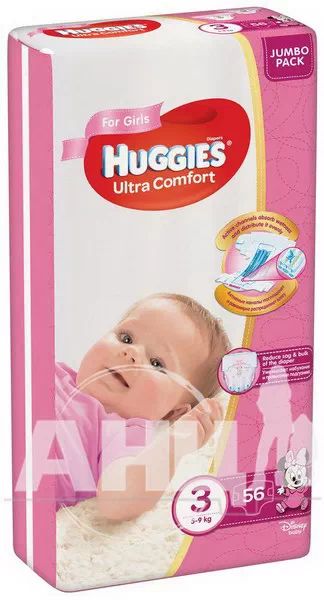 Подгузники детские гигиенические Huggies Ultra Comfort 3 girl №56