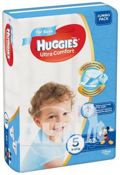 %Подгузники детские гигиенические Huggies Ultra Comfort 5 boy №42