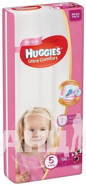 %Підгузки дитячі гігієнічні Huggies Ultra Comfort 5 girl №56