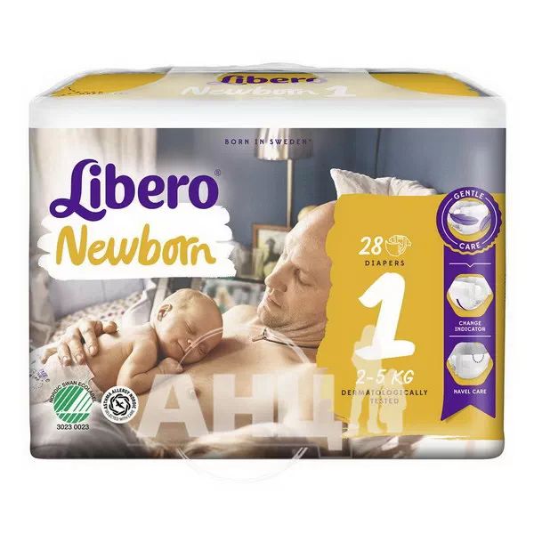 %Підгузки дитячі Libero Newborn 1 2-5кг №28