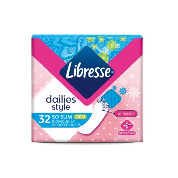 %Щоденні гігієнічні прокладки Libresse DailyFresh Normal Deo з молочною кислотою №32
