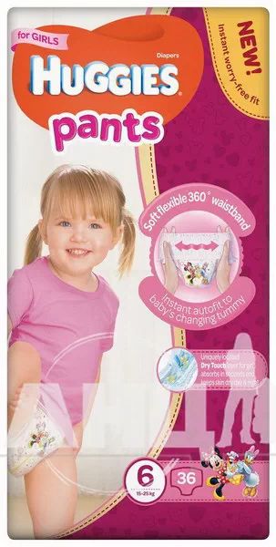 Підгузки-трусики дитячі гігієнічні Huggies Pants для дівчаток 6 (15-25кг) №36