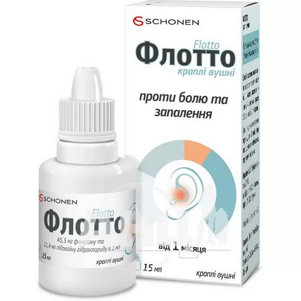 %Флотто краплі вушні флакон 15 мл