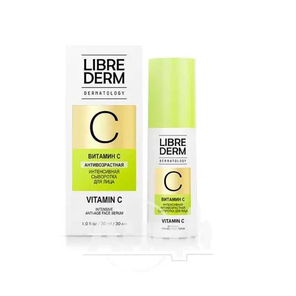 %Інтенсивна антивікова сироватка для обличчя Librederm Dermatology з вітаміном С 30 мл