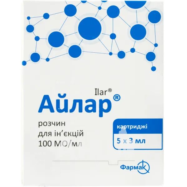 %Айлар розчин для ін'єкцій 100 мо/мл картридж 3 мл блістер №5