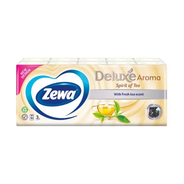 %Хусточки носові Zewa deluxe чай №100