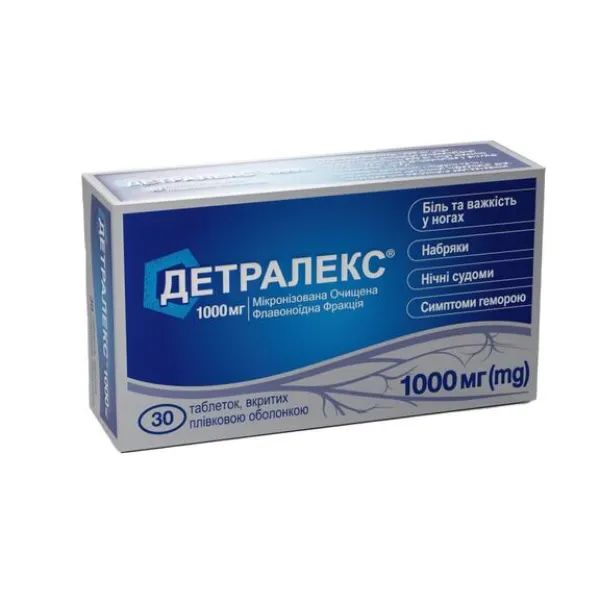 %Детралекс 1000 мг таблетки вкриті плівковою оболонкою №30