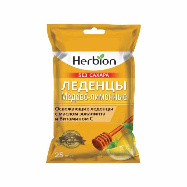 %Хербіон льодяники без цукру медово-лимонні №25