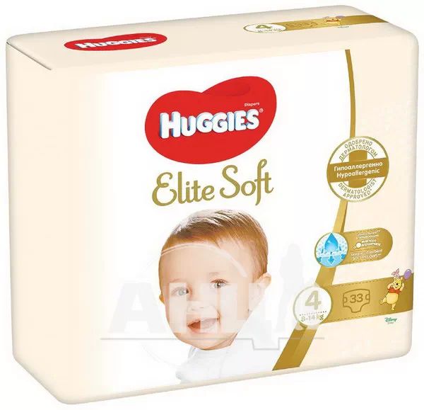Підгузки дитячі гігієнічні Huggies Elite Soft 4 (8-14кг) №33