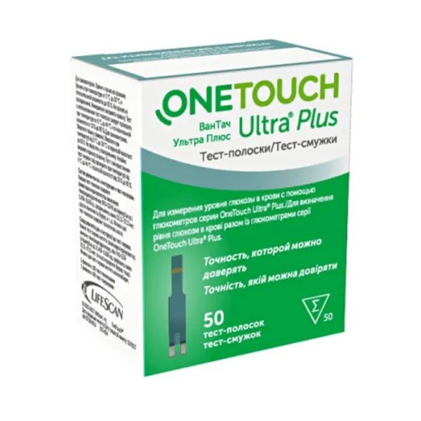 %Тест-полоски OneTouch Ultra Plus №50