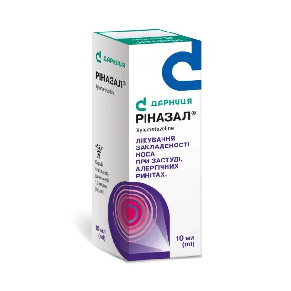 %Ріназал спрей назальний дозований 1 мг/мл флакон 10 мл