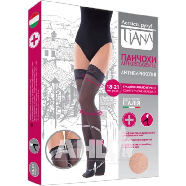 %Панчохи компресійні Tiana 18-21мм 140 den бежеві розмір 2