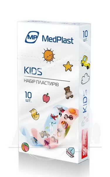 %Набір пластирів МР MedPlast першої медичної допомоги кідс №10