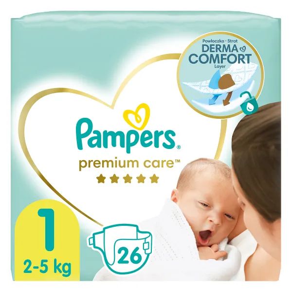 %Подгузники детские Pampers Premium Care Newborn №26