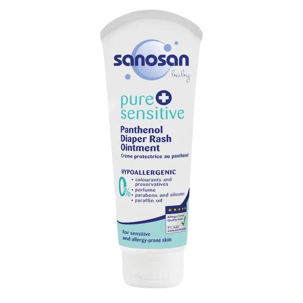 %Дитячий крем Sanosan Pure & Sensitive гіпоалергенний від попрілостей з пантенолом 100 мл