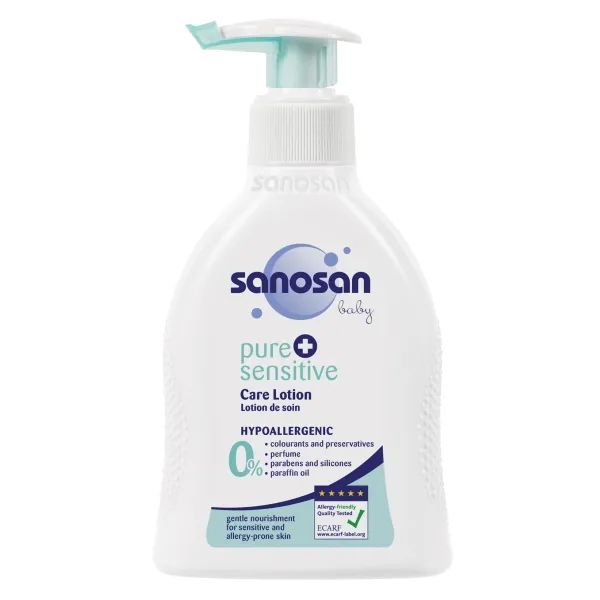 %Дитяче гіпоалергенна олія Sanosan Pure & Sensitive для чутливої шкіри 200 мл