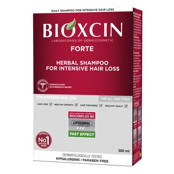 Шампунь растительный Bioxcin (Bioxsine) ДермаДжен Forte против интенсивного выпадения волос для всех типов волос 300 мл