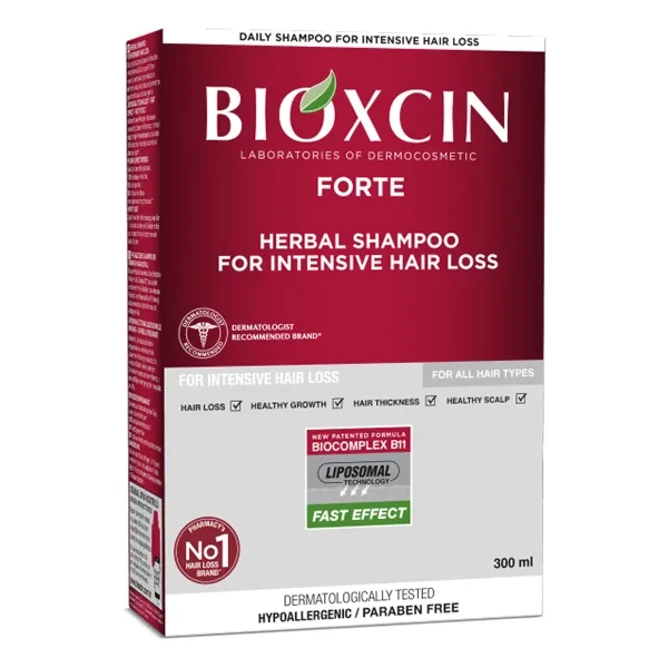 Шампунь растительный Bioxcin (Bioxsine) ДермаДжен Forte против интенсивного выпадения волос для всех типов волос 300 мл