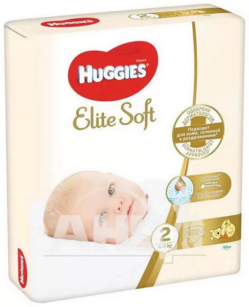 Підгузки дитячі гігієнічні Huggies Elite Soft 2 (4-7кг) №82