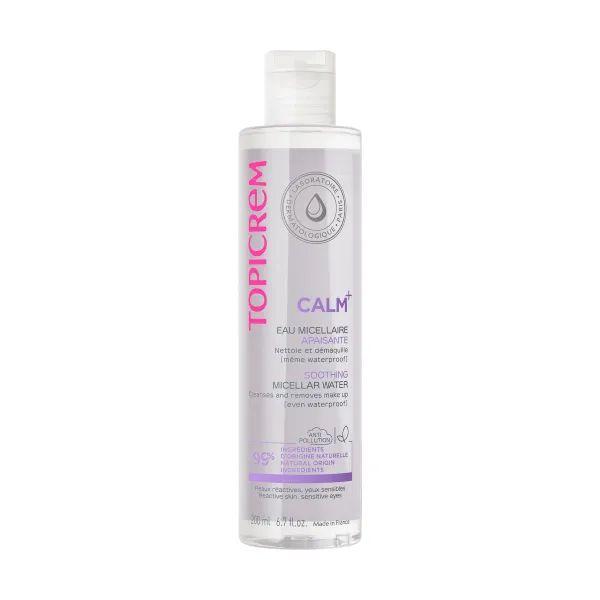 %Вода мицеллярная Topicrem Calm+ успокаивающая для снятия макияжа и очищения кожи лица, зоны вокруг глаз и шеи 200 мл
